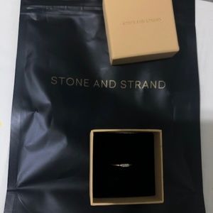 Stone & Strand Pave Diamond Shape Ring 14k Size 6